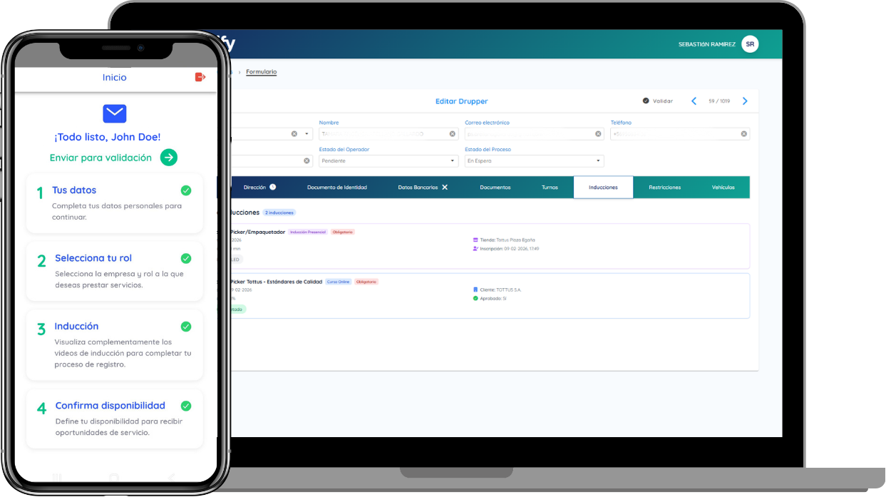 Red de personal operativo bajo demanda con IA