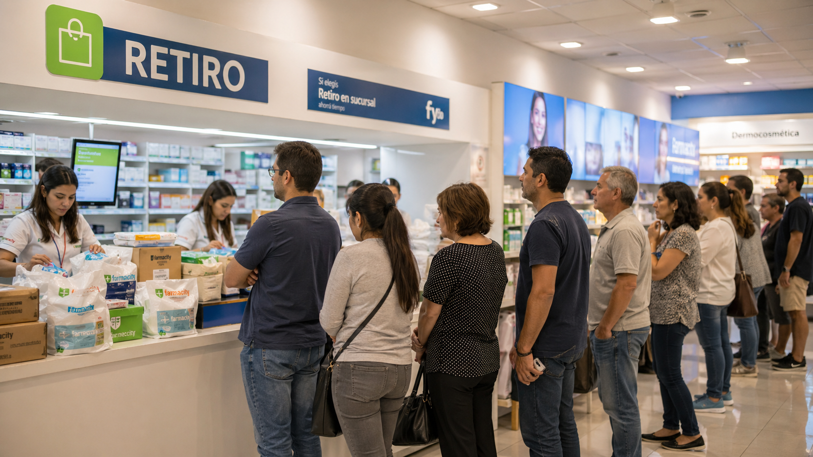 Filas en farmacias